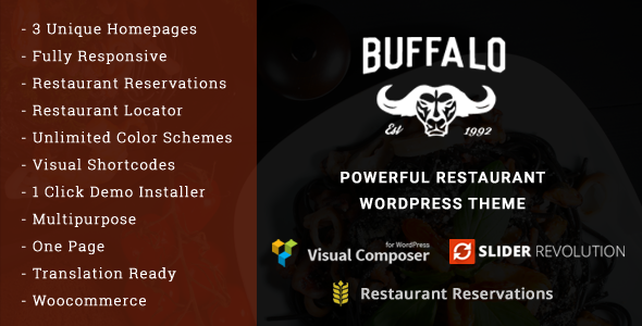 قالب Buffalo - قالب وردپرس کافه و رستوران