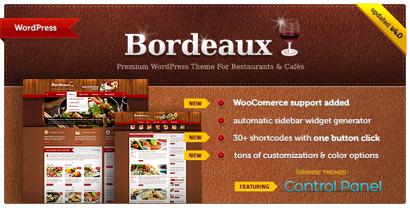 قالب Bordeaux - قالب وردپرس رستوران فوق العاده
