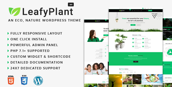 قالب LeafyPlant - پوسته وردپرس سایت محیط زیست