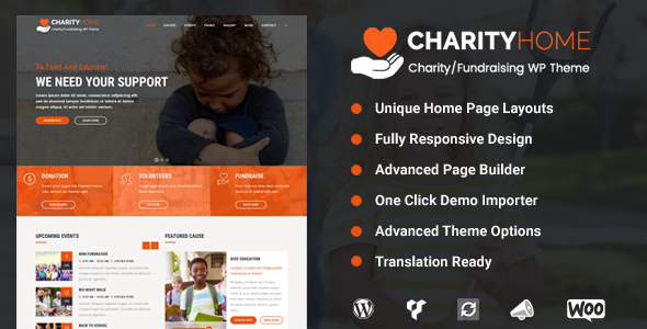 قالب Charity Home - قالب وردپرس خیریه