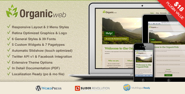 قالب Organic Web - قالب وردپرس محیط زیست