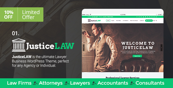قالب JusticeLAW - پوسته وردپرس برای وکلا و مشاوران