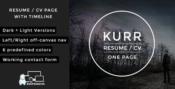قالب Kurr - قالب نمونه کار و رزومه شخصی