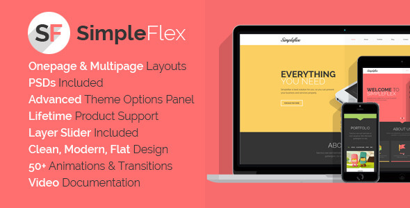 قالب SimpleFlex - قالب وردپرس تک صفحه ای