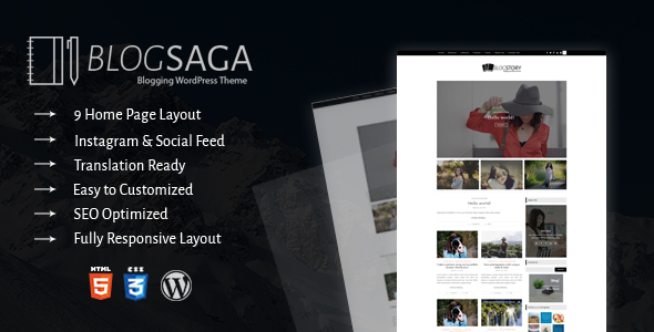 قالب BlogSaga - قالب وبلاگ وردپرس