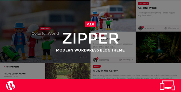 قالب Zipper - قالب وبلاگ وردپرس مدرن