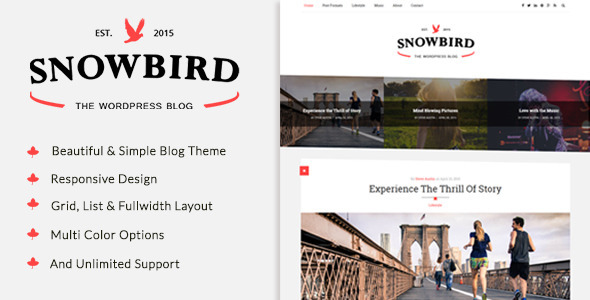 قالب SnowBird - قالب وبلاگ وردپرس