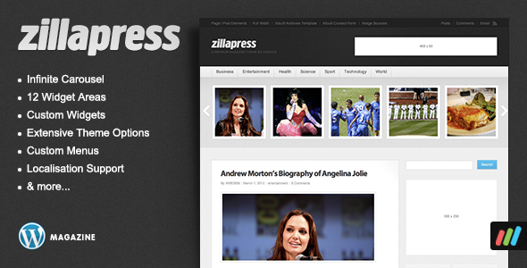 قالب ZillaPress - قالب وردپرس مجله