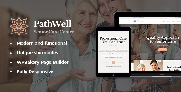 قالب PathWell - قالب وردپرس بیمارستان مراقبت از سالمندان