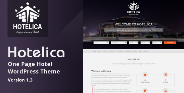 قالب Hotelica - قالب وردپرس تک صفحه ای هتل