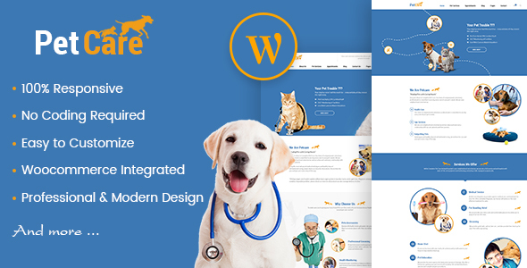قالب Petcare - قالب سایت فروشگاه پت و سلامتی حیوانات خانگی