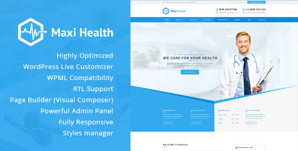 قالب Maxi Health - قالب وردپرس پزشکی