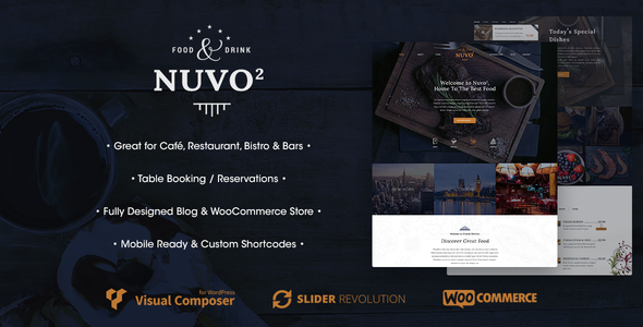 قالب NUVO2 - قالب وردپرس کافه و رستوران
