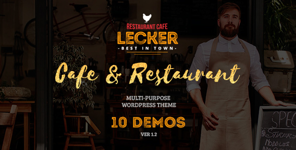 قالب Lecker Restaurant - قالب وردپرس رستوران و کافی شاپ
