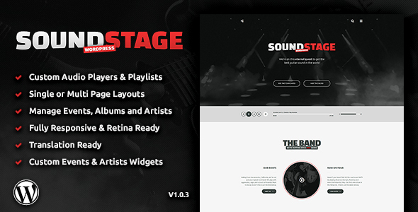 قالب Sound Stage - قالب وردپرس حرفه ای برای مسیقی و گروه های موزیک