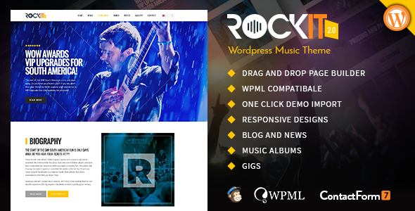 قالب Rockit 2.0 - قالب وردپرس گروه موسیقی