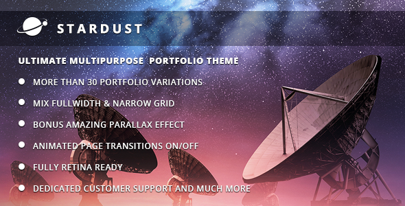 قالب Stardust - قالب نمونه کار وردپرس چند منظوره