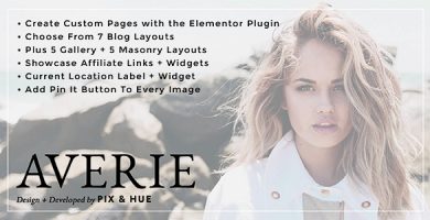 قالب Averie - یک قالب وبلاگ و فروشگاه