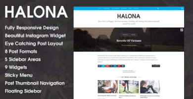 قالب Halona - یک قالب وردپرس وبلاگ شخصی