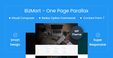 قالب Bizmart - قالب وردپرس تک صفحه ای پارالاکس