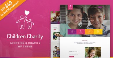 قالب Children Charity - قالب وردپرس شرکت های مردم نهاد NGO