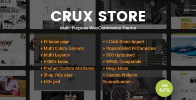 قالب CruxStore - قالب وردپرس ووکامرس چند منظوره