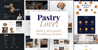 قالب Pastry Love - قالب وردپرس شیرینی پزی و نانوایی
