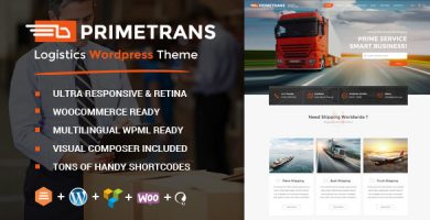 قالب PrimeTrans - قالب وردپرس سایت شرکت حمل و نقل
