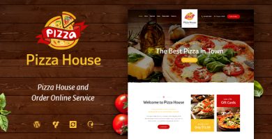 قالب Pizza House - قالب وردپرس رستوران و کافه