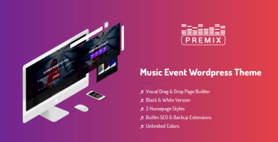 قالب Premix - قالب وردپرس کنسرت و رویداد موسیقی