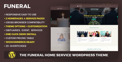 قالب Funeral - قالب وردپرس سایت خدماتی