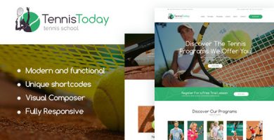 قالب Tennis Today - قالب وردپرس مدرسه ورزشی