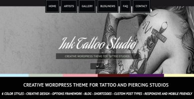 قالب Ink Tattoo Studio - قالب وردپرس خلاق