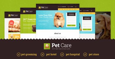 قالب Pet Care - قالب وردپرس هتل و بیمارستان
