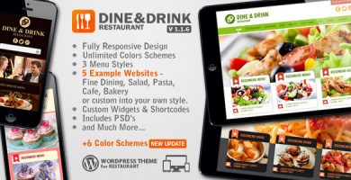 قالب Dine & Drink - قالب وردپرس رستوران