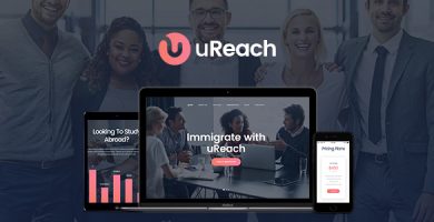 قالب uReach - قالب وردپرس مشاوره مهاجرت
