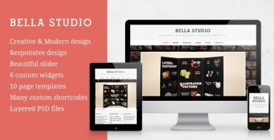 قالب Bella Studio - قالب وردپرس نمونه کار خلاقانه