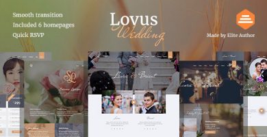 قالب Lovus - قالب وردپرس مراسم عروسی