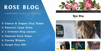قالب Rose Blog - قالب وبلاگ وردپرس