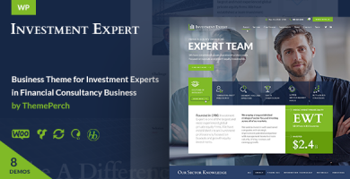 قالب Investment Expert - قالب وردپرس کسب و کار برای مشاوره مالی