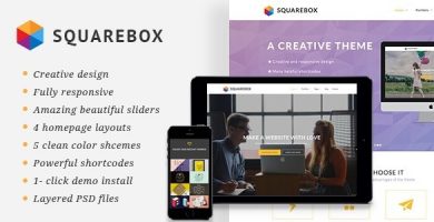 قالب Squarebox - قالب وردپرس چند منظوره خلاقانه