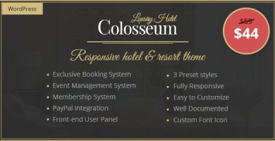 قالب Colosseum Hotel - قالب وردپرس هتل و تفرجگاه