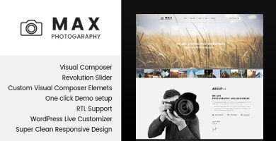 قالب Max Photograpy - قالب وردپرس برای عکاسان