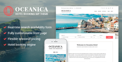 قالب Oceanica - قالب وردپرس رزور هتل