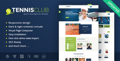 قالب تنیس کلاب | Tennis Club - قالب وردپرس ورزشی و رویدادها