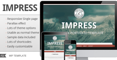 قالب Impress - قالب تک صفحه ای وردپرس