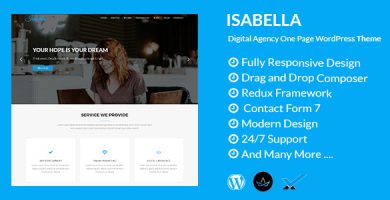 قالب Isabella - قالب وردپرس تک صفحه ای آژانس دیجیتال