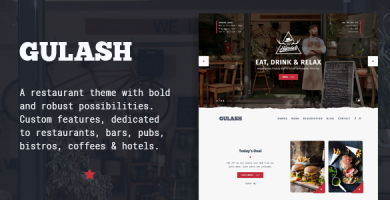 قالب Gulash - قالب سایت رستوران و کافه