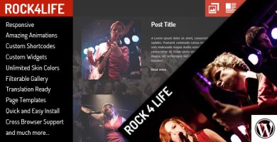 قالب Rock4Life - قالب وردپرس گروه موسیقی