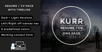 قالب Kurr - قالب نمونه کار و رزومه شخصی